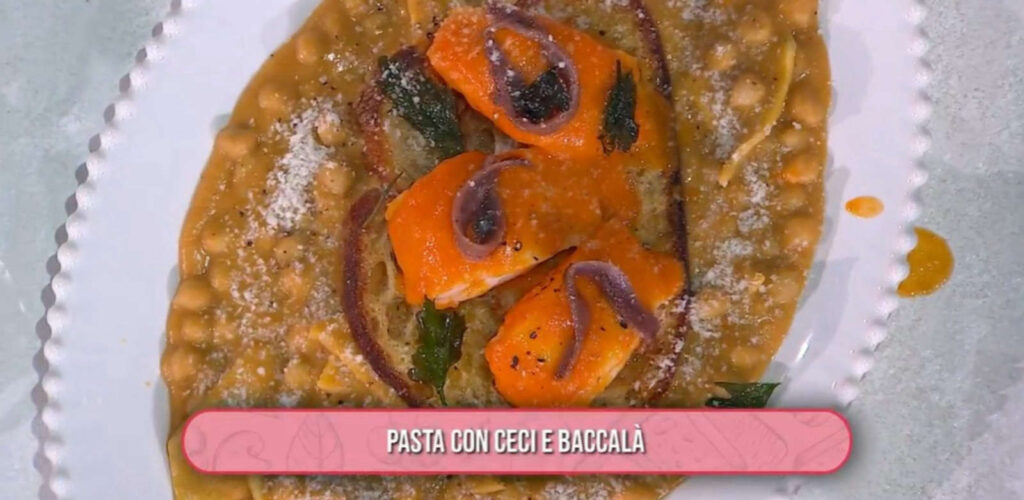 É sempre mezzogiorno, ricetta di oggi 22 ottobre 2024: pasta con ceci e baccalà di Gian Piero Fava