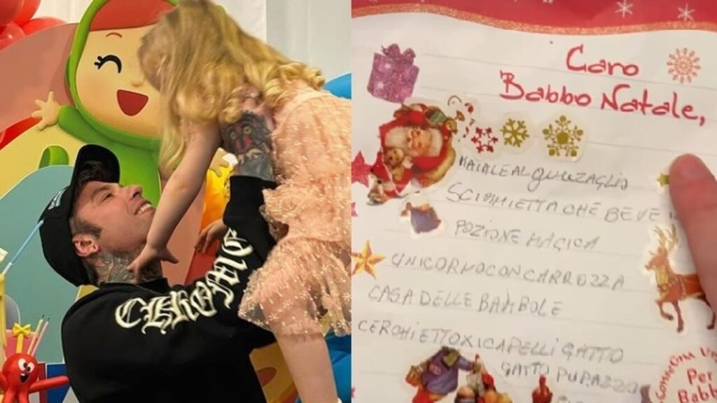 Fedez e la lettera di Vittoria a Babbo Natale svelano desideri inaspettati