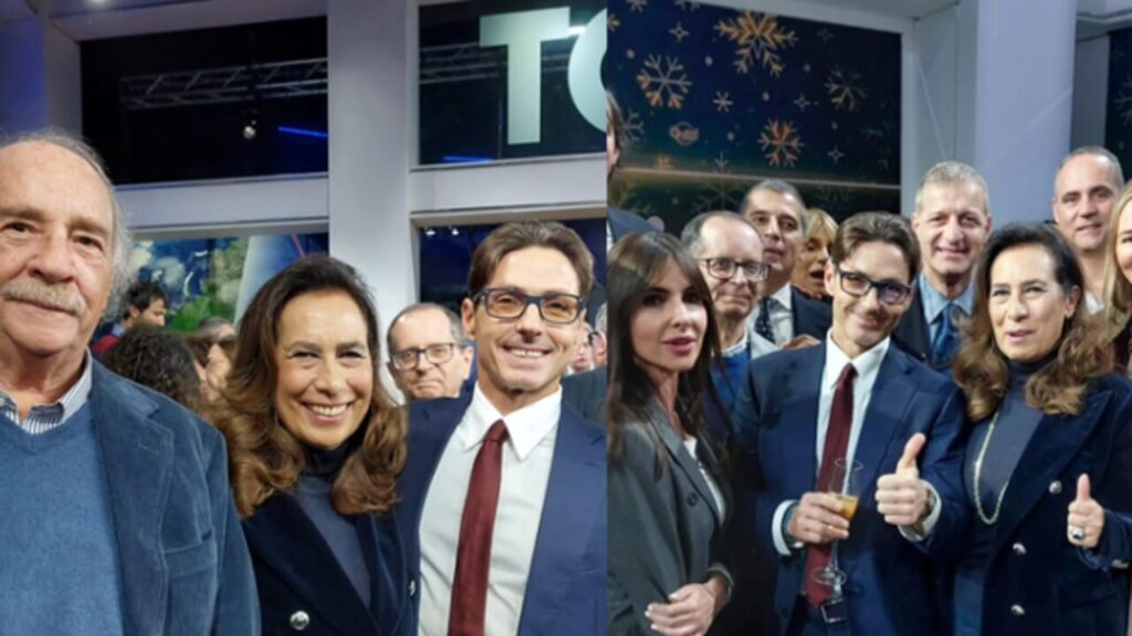 Pier Silvio Berlusconi e Elena Guarnieri celebrano il Natale anticipato al Tg5 con emozioni e affetto