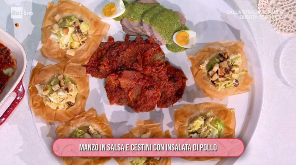 Manzo in salsa e cestini con insalata di pollo di Daniele Persegani | É sempre mezzogiorno, 10 gennaio 2025